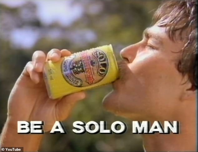The Solo Man enjoys a thirst crusher after working up a sweat doing manly things
