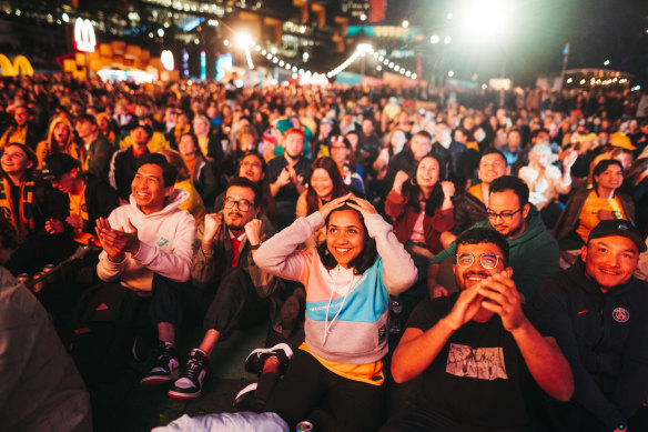 Tumbalong Park live site during the FIFA Fan Festival Matilda v France match in 2023.