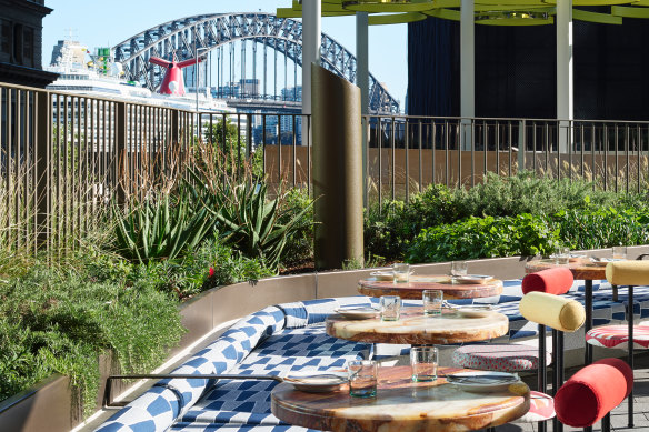 Harbour views from the Martinez Terrace Bar.