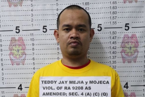 Teddy Jay Mojeca Mejia, upon his arrest in the Philippines.