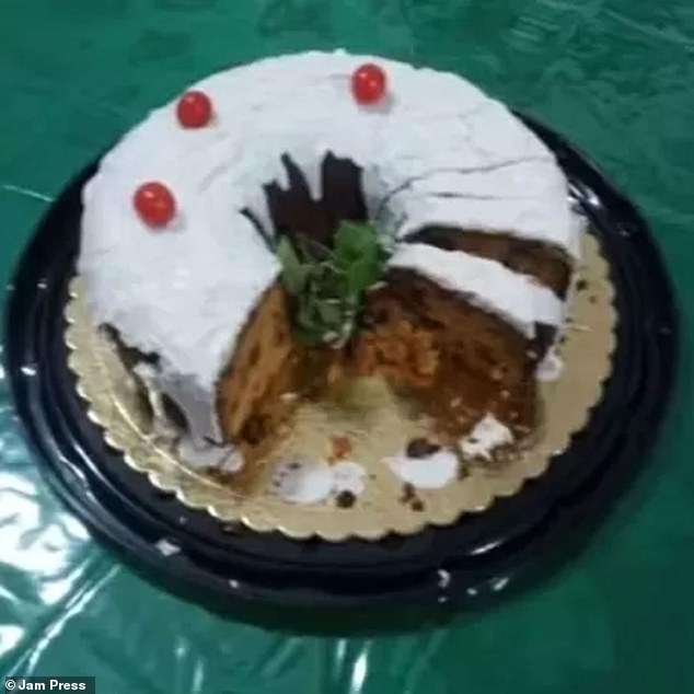 The Christmas cake, pictured, eaten by the three women before they died