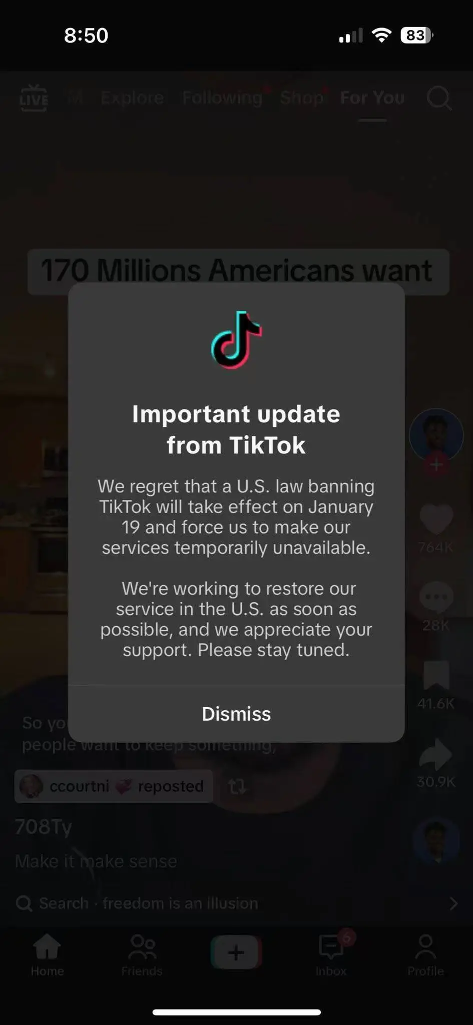 TikTok弹窗