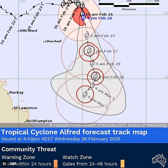 The path of the cyclone remains uncertain, but winds and large swells have already caused the evacuation of Great Keppel Island Hideaway resort
