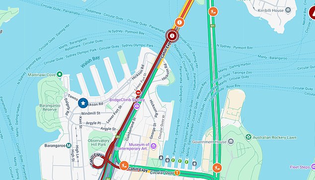 Traffic has been brought to a halt on the southern side of the bridge