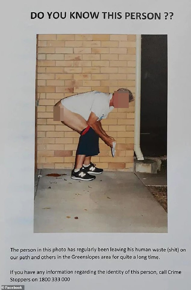 The moment the ¿Brisbane poo jogger¿ was caught in the act