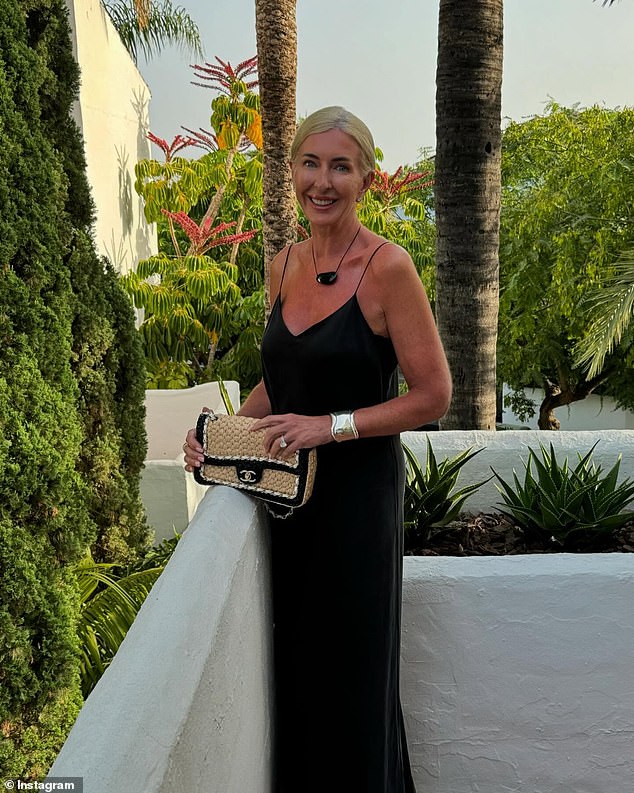 Ms Hayman (pictured on holiday in Marbella) is known as the 'queen of handbags' in Australia