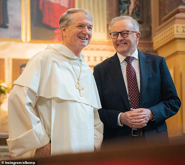 Anthony Albanese visited Rome for Pope Leo XIV's inauguration (pictured, Albanese and the Pope)