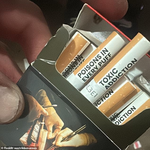 'Poison in every puff' and 'toxic addiction' are just two of the messages printed on every cigarette by under the tobacco regulations