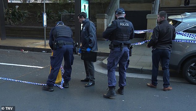 Officers at the scene were seen cordoning off a section of the street with police tape