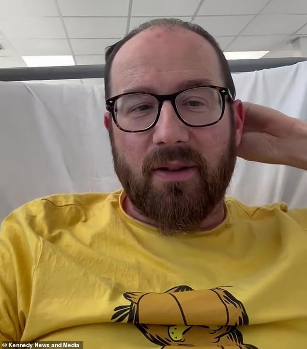 Karl Farrar (pictured) was struggling to reverse the BMW Estate into his garage to work on it so he put the handbrake on and jumped out of the vehicle. But as the 49-year-old got out of the car during the incident on June 16, it began rolling down the ramp