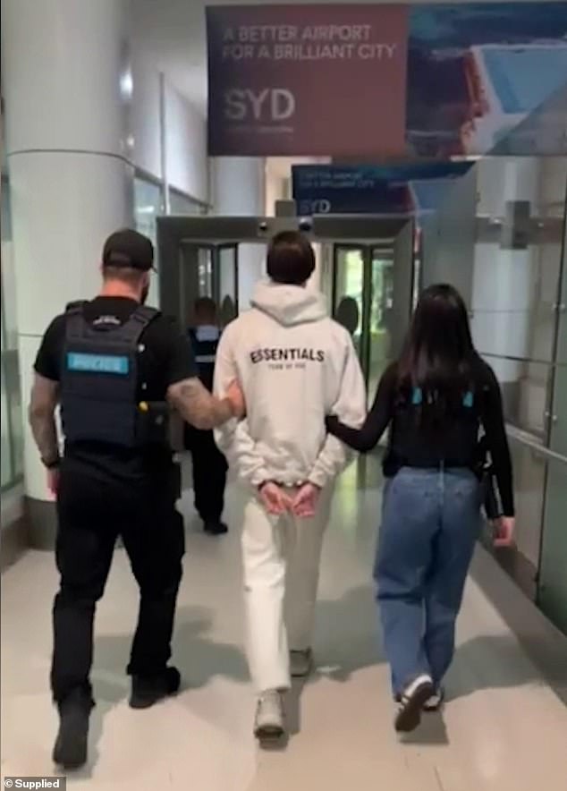 The French national (pictured during his arrest at Sydney Airport) remains behind bars