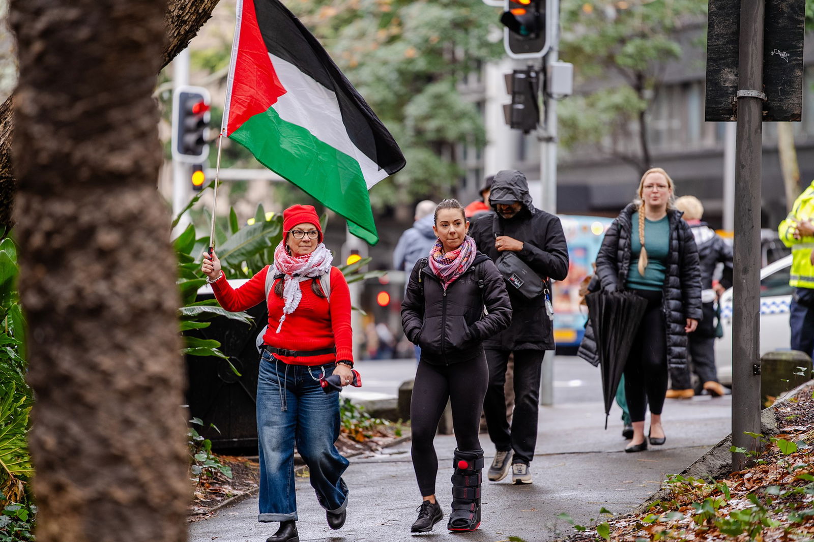 Demonstrators gather in the Sydney CBD