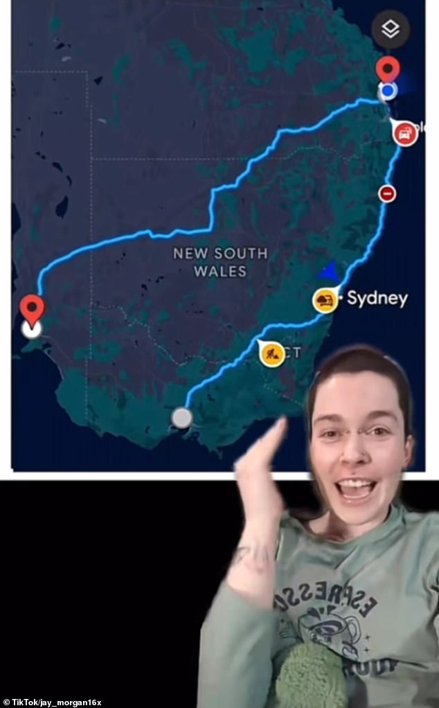 Jay Morgan (pictured with a map of their parcel's trip) vented online after their parcel was re-routed to the other end of the country