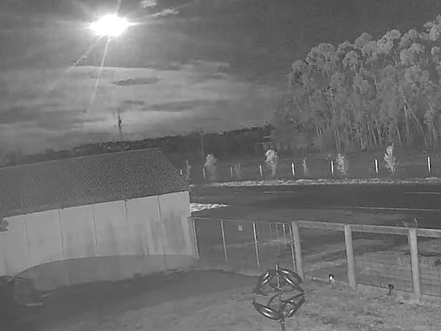 Melbourne residents witnessed a meteor light up the night sky on Sunday (pictured)