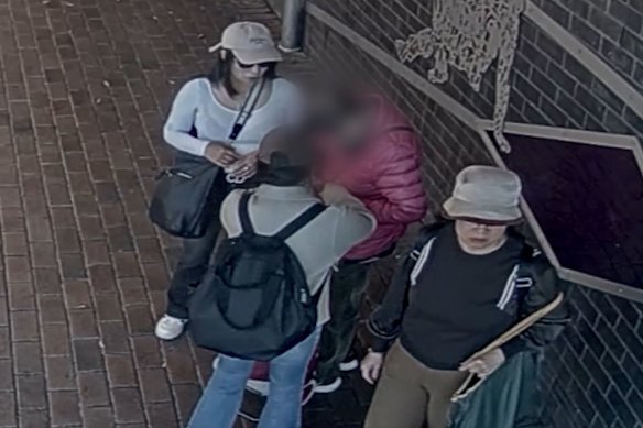 CCTV footage from Blacktown shows a 73-year-old woman (not Mei Lin) being scammed by three unidentified women. 