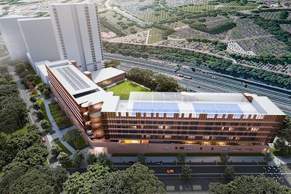 An artist’s impression of the new high school planned for Macquarie Park.