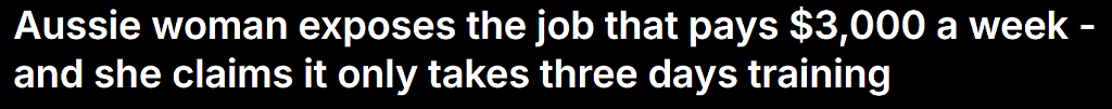澳女自曝高薪收入!培训3天周入$3000,网友吵翻:门槛太低(组图) - 1