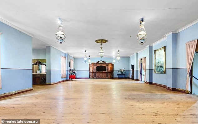 The double-storey residence at 1 Homestead Lane includes original fireplaces and a ballroom