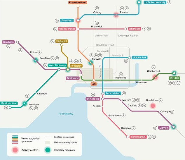 Victoria Infrastructure's proposed new bicycle corridors
