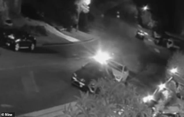 当一辆深色奥迪车停在房产外时，一名枪手开火射击。