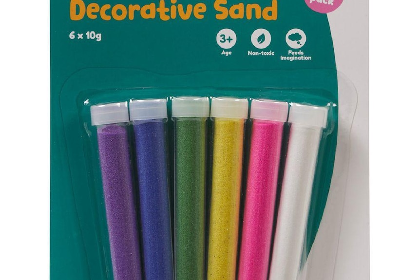 Four types of coloured sand products have been recalled. 