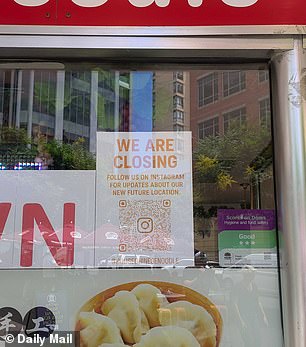 Notice of the restaurant closure was also shared via posters and signs on the shopfront window