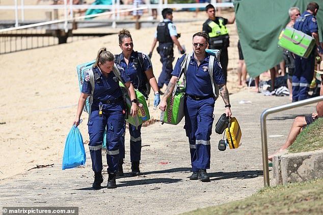 Paramedics were seen packing up their supplies after the man sadly died at the scene