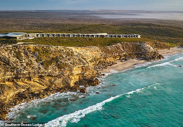 The couple enjoyed ocean views from their retreat on Kangaroo Island (pictured)