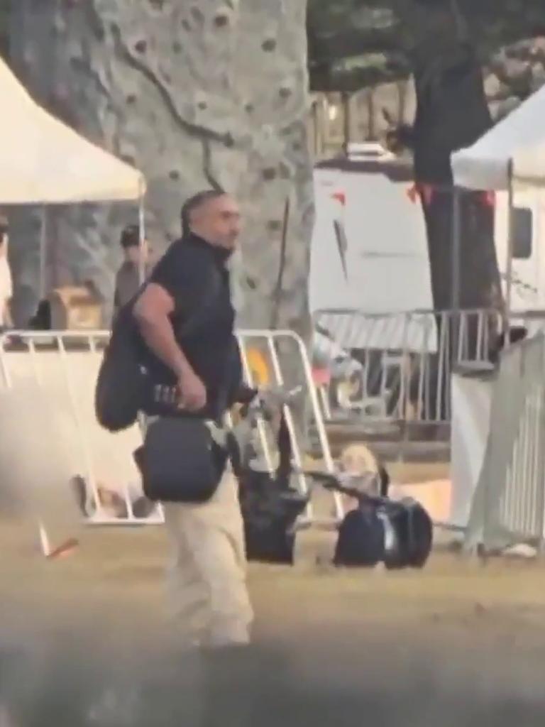 Screen grab of a video showing the shooters at the Bondi Beach Terrorist attack on December 14, 2025. Picture si Sajid Akram, 50. Picture: Sky News