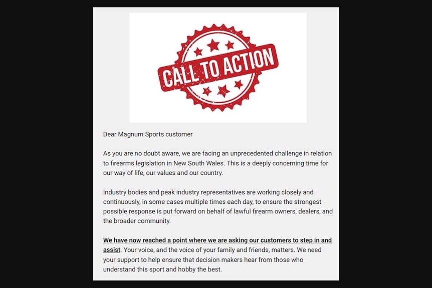 Part of an email with the words 