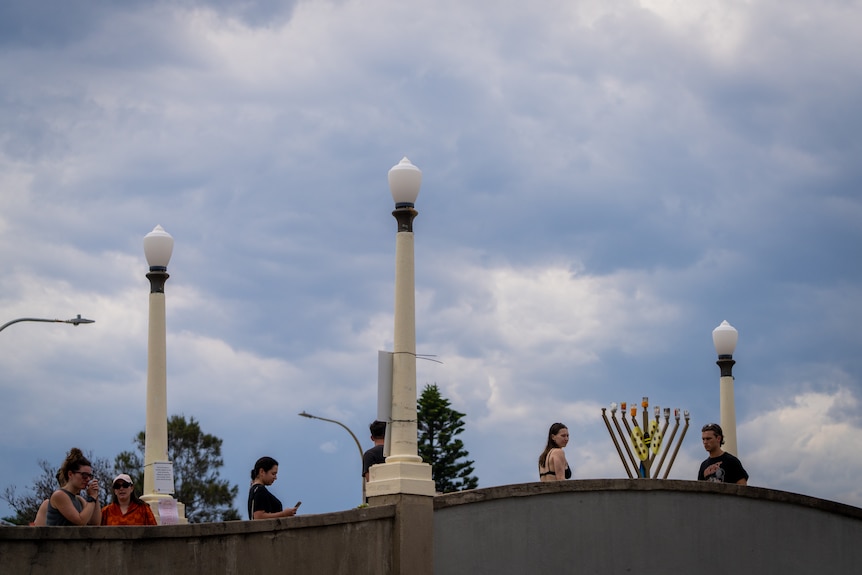 Menorah on the bridge where Bondi gunman stood