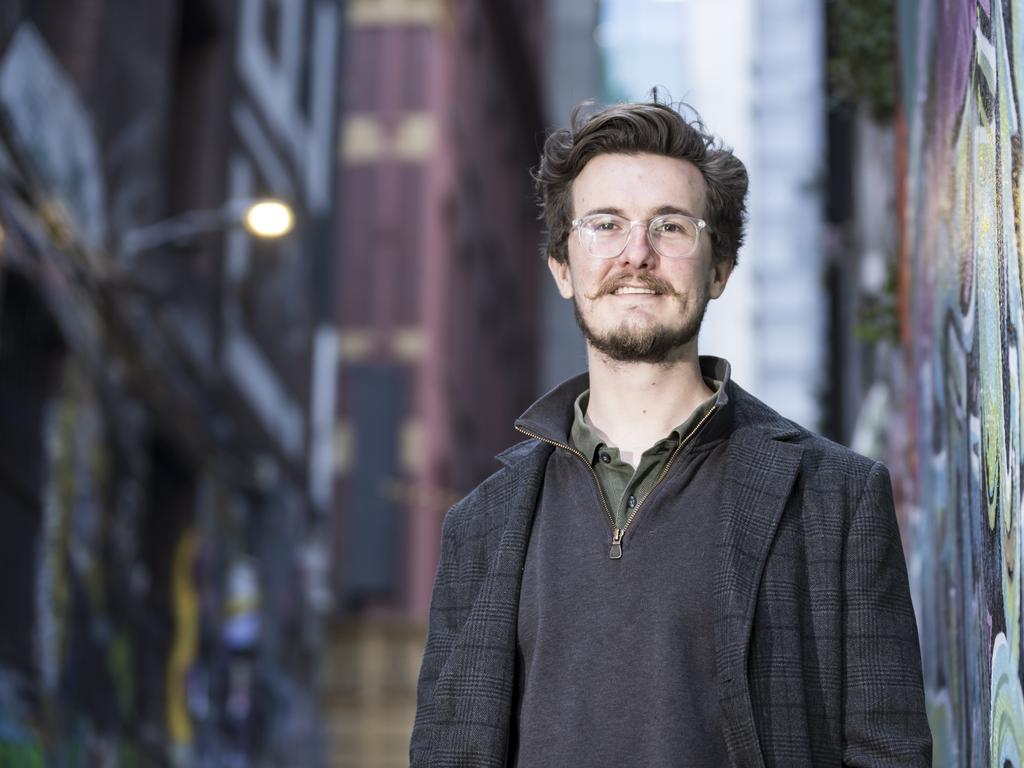 rental advocate, social media personality and Victorian Socialists election candidate Jordan van den Lamb, aka purplepingers - for herald sun real estate. Credit Matt Hrkac.