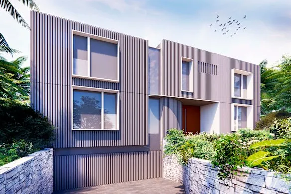 A render of the proposed beach house at 3080A Point Nepean Road, which has council approval but is being contested in VCAT by neighbours on either side.