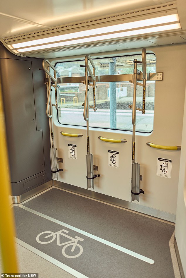 Dedicated bike storage spaces are among the features within the new trains