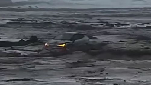 Cars were swept out to sea at Wye River as a result of flash flooding.