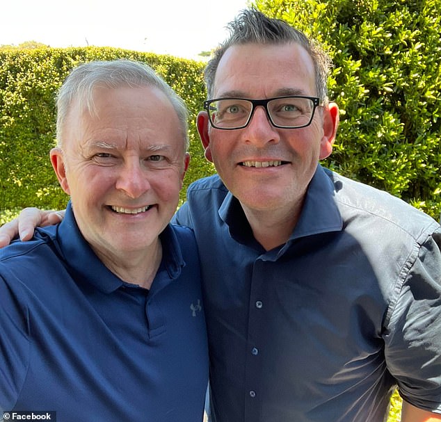 Dan Andrews and Australian Prime Minister Anthony Albanese in happier times