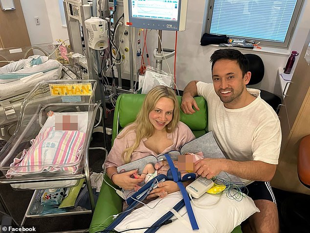 The couple had welcomed twins - but just days after their first birthday, Mr Lin was caught in a shocking act behind a Central Coast brothel