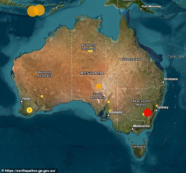 澳大利亚地球科学局于晚上7点09分记录到地震。