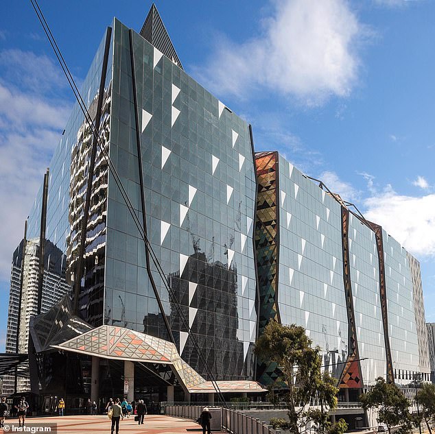A NAB employee took his own life from the top of the bank's Docklands building (pictured)