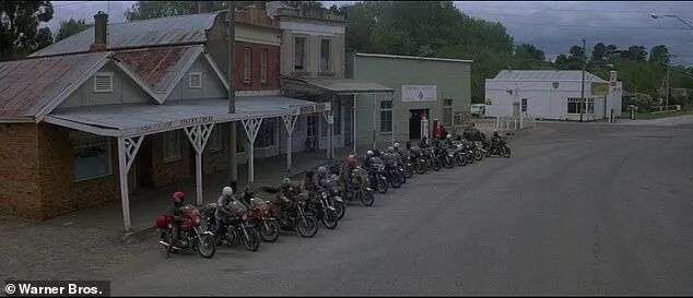 Bikies in Clunes in the original Mad Max. Locals there have complained about sheep being stolen