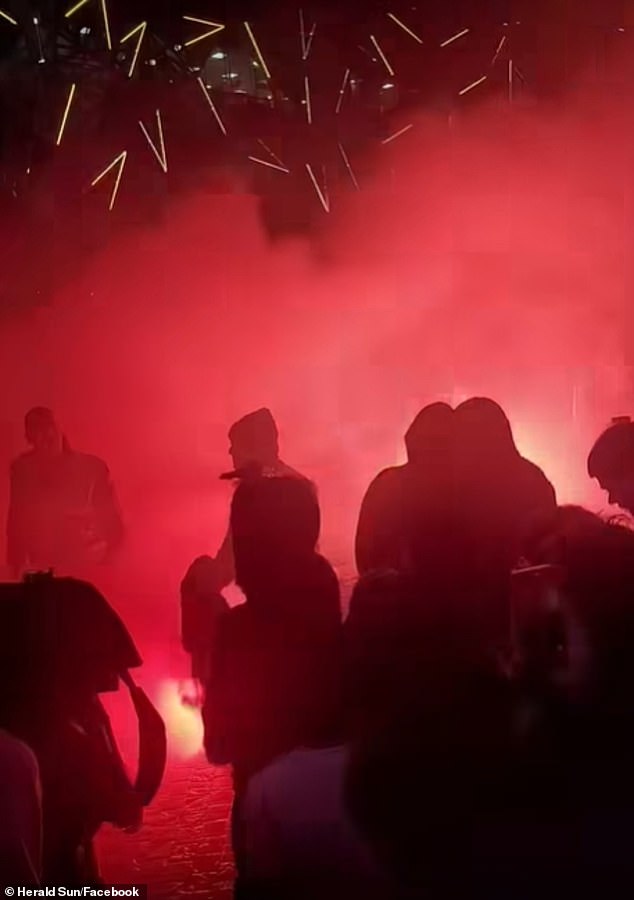 Mounted police were forced to intervene as thousands of fans attempted to push into the packed Federation Square live site before kick-off