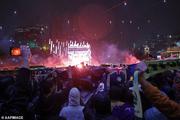 Approximately 7,500 people attended the Federation Square live site for Australia's crucial World Cup showdown with the USA